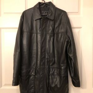 Jos. A Banks Leather Jacket  Quilted Interior, Med